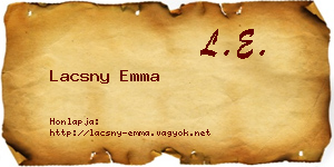 Lacsny Emma névjegykártya